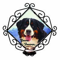 Bernese Mountain Dog Wrought Iron Wall Art Candle Holder