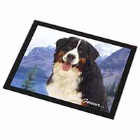 Bernese Mountain Dog Black Rim High Quality Glass Placemat