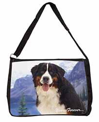 Bernese Mountain Dog Large Black Laptop Shoulder Bag School/College