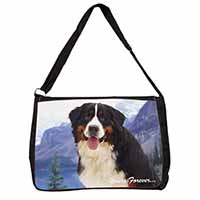 Bernese Mountain Dog Large Black Laptop Shoulder Bag School/College