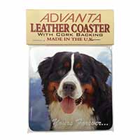 Bernese Mountain Dog Single Leather Photo Coaster