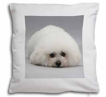 Bichon Frise Dog Soft White Velvet Feel Scatter Cushion