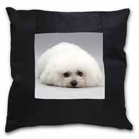 Bichon Frise Dog Black Satin Feel Scatter Cushion - Advanta Group®