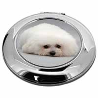 Bichon Frise Dog Make-Up Round Compact Mirror