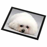 Bichon Frise Dog Black Rim High Quality Glass Placemat