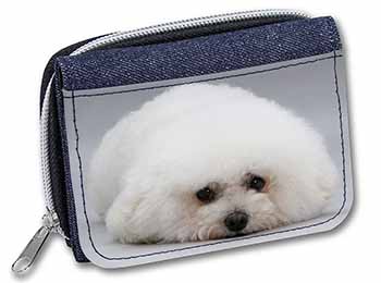 Bichon Frise Dog Unisex Denim Purse Wallet