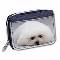 Bichon Frise Dog Unisex Denim Purse Wallet