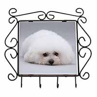 Bichon Frise Dog Wrought Iron Key Holder Hooks