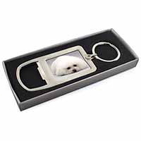 Bichon Frise Dog Chrome Metal Bottle Opener Keyring in Box