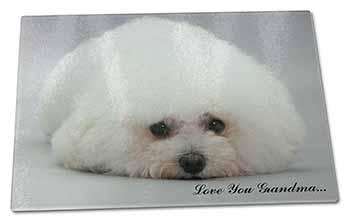 Large Glass Cutting Chopping Board Bichon Frise 