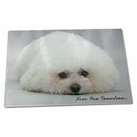 Large Glass Cutting Chopping Board Bichon Frise 