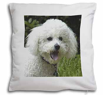Bichon Frise Dog Soft White Velvet Feel Scatter Cushion
