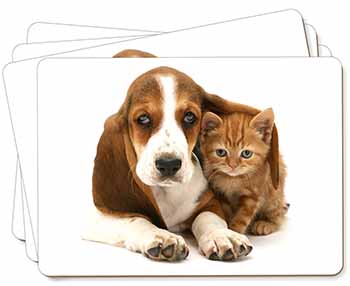Basset Hound Dog and Cat Picture Placemats in Gift Box
