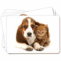 Basset Hound Dog and Cat Picture Placemats in Gift Box