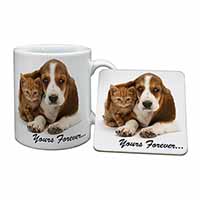 Basset Hound and Cat 