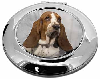Basset Hound Dog Make-Up Round Compact Mirror