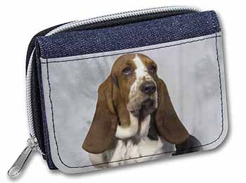 Basset Hound Dog Unisex Denim Purse Wallet