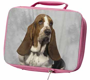 Basset Hound Dog Insulated Pink School Lunch Box/Picnic Bag