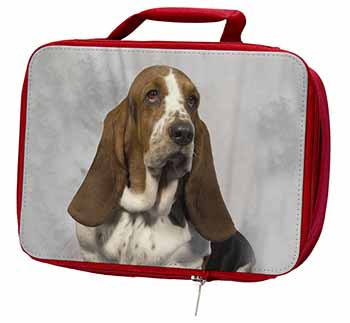 Basset Hound Dog Insulated Red School Lunch Box/Picnic Bag
