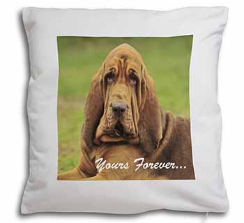 Blood Hound Dog "Yours Forever..." Soft White Velvet Feel Scatter Cushion