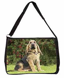 Bloodhound Dog Large Black Laptop Shoulder Bag School/College