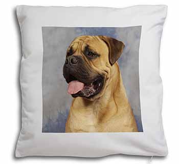 Bullmastiff Dog Soft White Velvet Feel Scatter Cushion