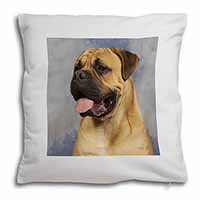 Bullmastiff Dog Soft White Velvet Feel Scatter Cushion