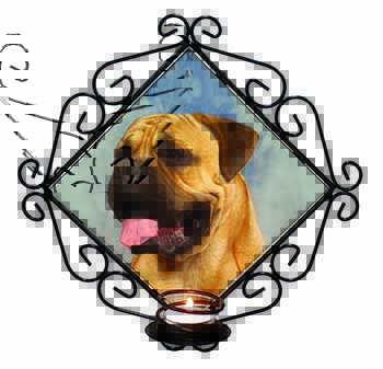 Bullmastiff Dog Wrought Iron Wall Art Candle Holder