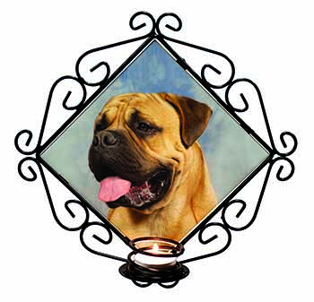 Bullmastiff Dog Wrought Iron Wall Art Candle Holder