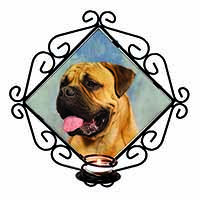 Bullmastiff Dog Wrought Iron Wall Art Candle Holder