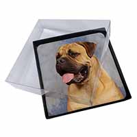 4x Bullmastiff Dog Picture Table Coasters Set in Gift Box