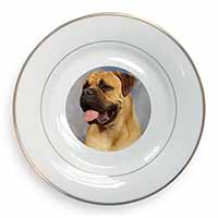 Bullmastiff Dog Gold Rim Plate Printed Full Colour in Gift Box