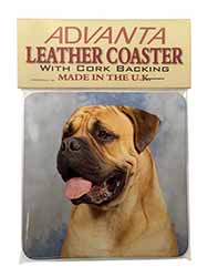 Bullmastiff Dog Single Leather Photo Coaster