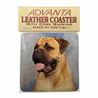 Bullmastiff Dog Single Leather Photo Coaster