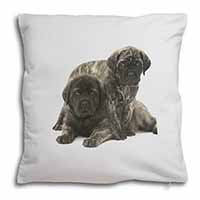 Bullmastiff Dog Puppies Soft White Velvet Feel Scatter Cushion