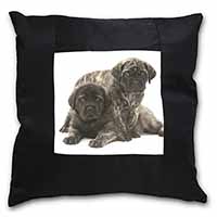 Bullmastiff Dog Puppies Black Satin Feel Scatter Cushion