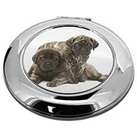 Bullmastiff Dog Puppies Make-Up Round Compact Mirror