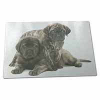 Large Glass Cutting Chopping Board Bullmastiff Dog Puppies