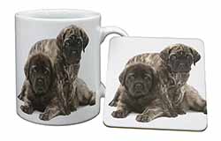 Bullmastiff Dog Puppies Mug and Coaster Set