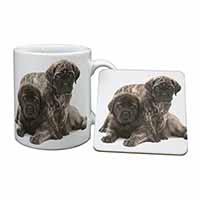 Bullmastiff Dog Puppies Mug and Coaster Set