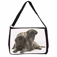 Bullmastiff Dog Puppies Large Black Laptop Shoulder Bag School/College