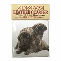 Bullmastiff Dog Puppies Single Leather Photo Coaster