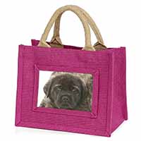 Bullmastiff Puppy Little Girls Small Pink Jute Shopping Bag - Advanta Group®