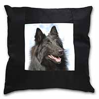 Black Belgian Shepherd Dog Black Satin Feel Scatter Cushion
