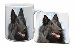Black Belgian Shepherd Dog Mug and Coaster Set