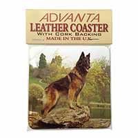 Tervueren Belgian Shepherd Dog Single Leather Photo Coaster