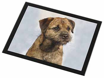 Border Terrier Black Rim High Quality Glass Placemat