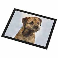 Border Terrier Black Rim High Quality Glass Placemat