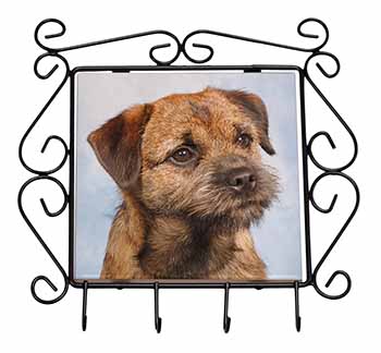 Border Terrier Wrought Iron Key Holder Hooks