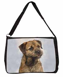 Border Terrier Large Black Laptop Shoulder Bag School/College